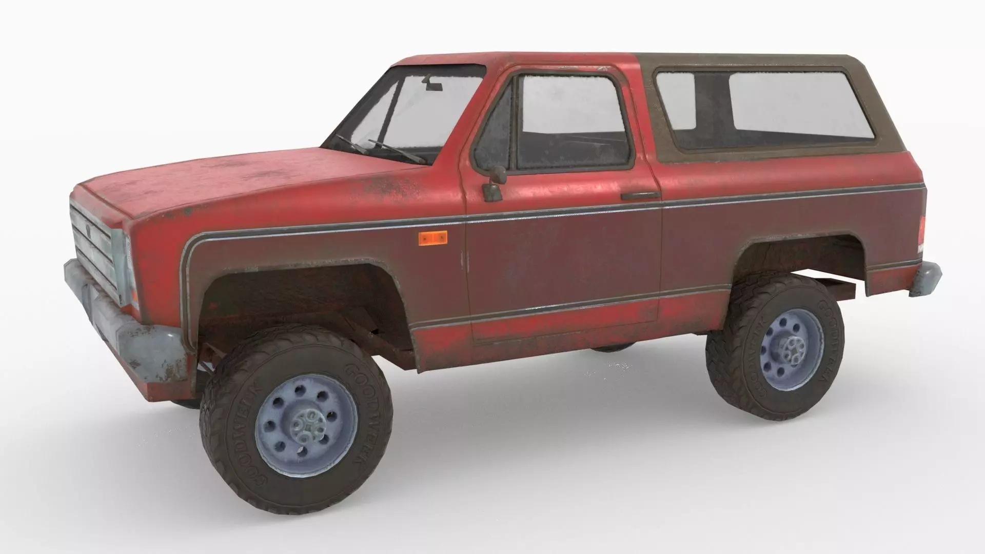 Low poly SUV pick up Low-poly 3D model_0