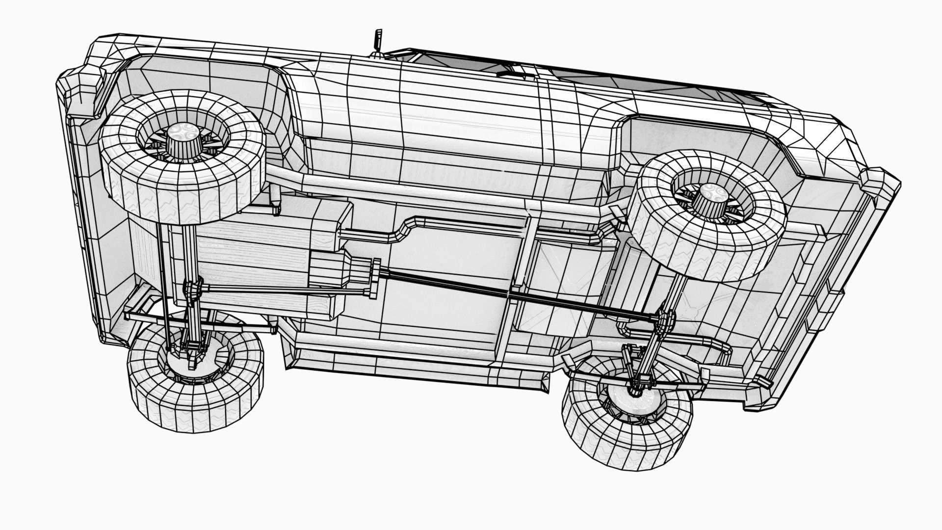 Low poly SUV pick up Low-poly 3D model_9