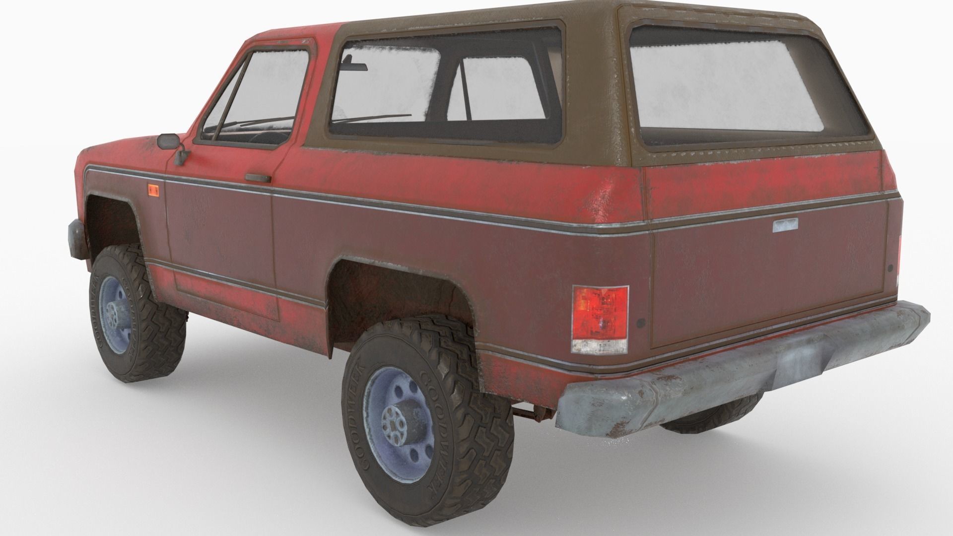 Low poly SUV pick up Low-poly 3D model_2
