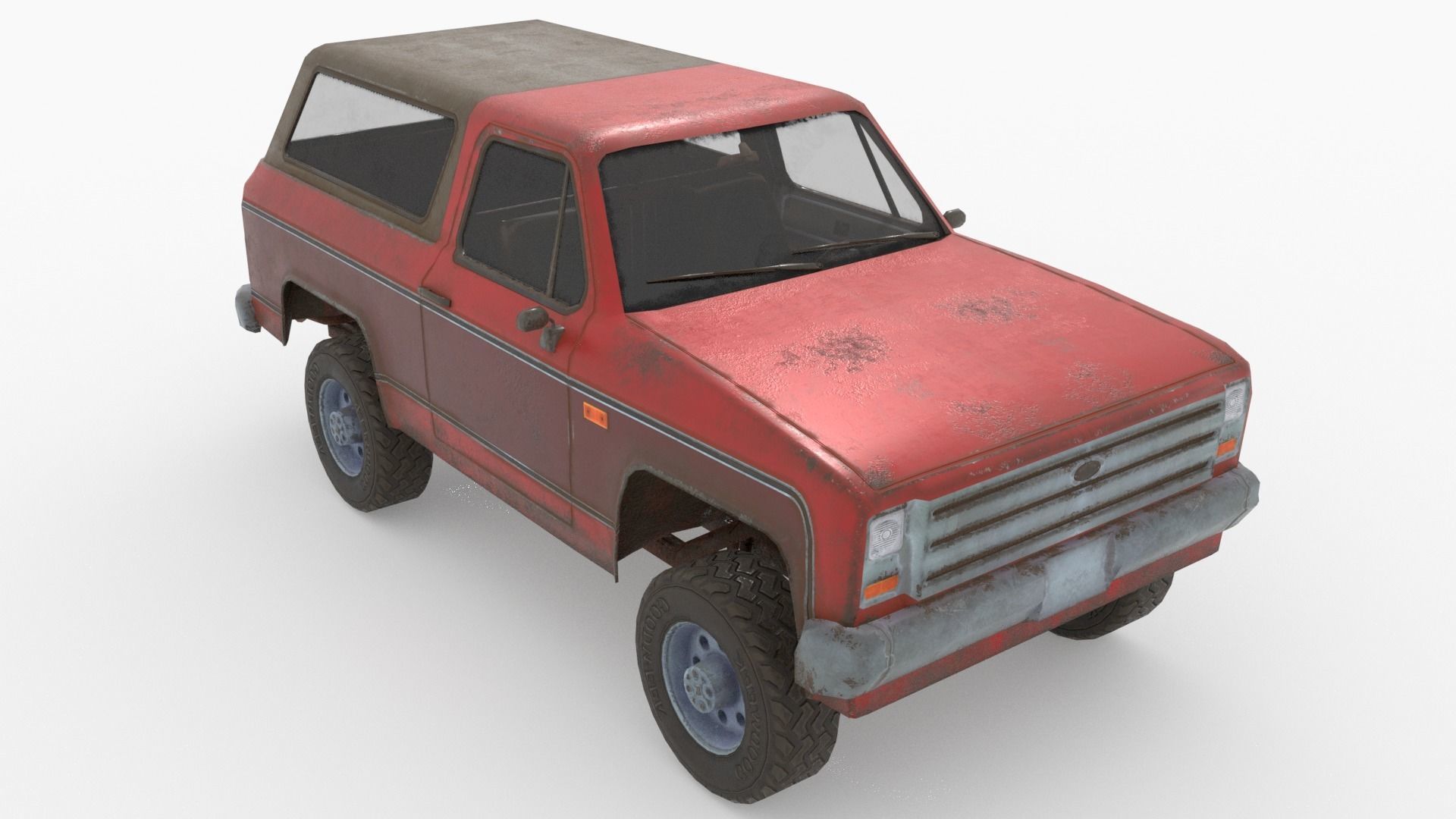 Low poly SUV pick up Low-poly 3D model_1