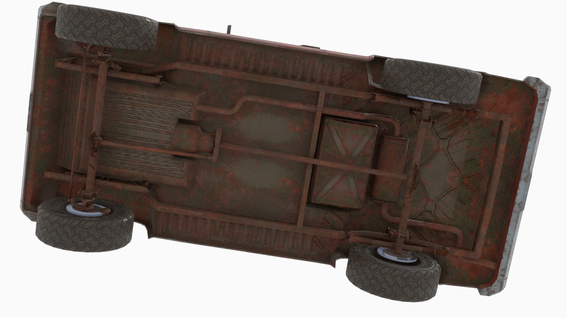 Low poly SUV pick up Low-poly 3D model_3