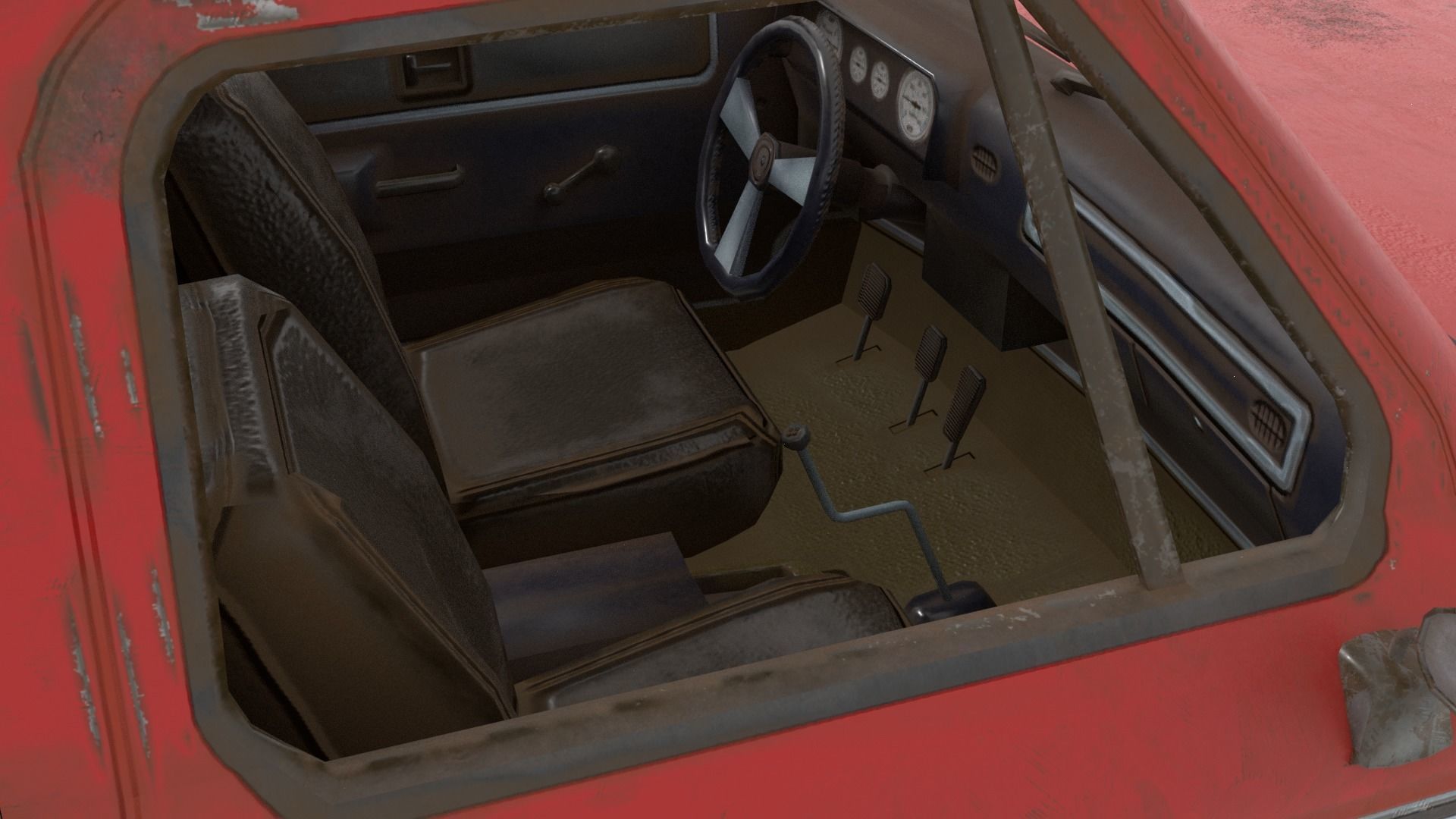 Low poly SUV pick up Low-poly 3D model_7