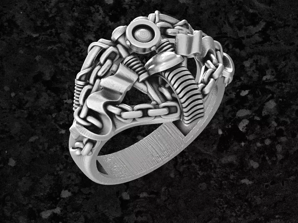 Ring-moto6 ring with gears and bolts 3D print model_0