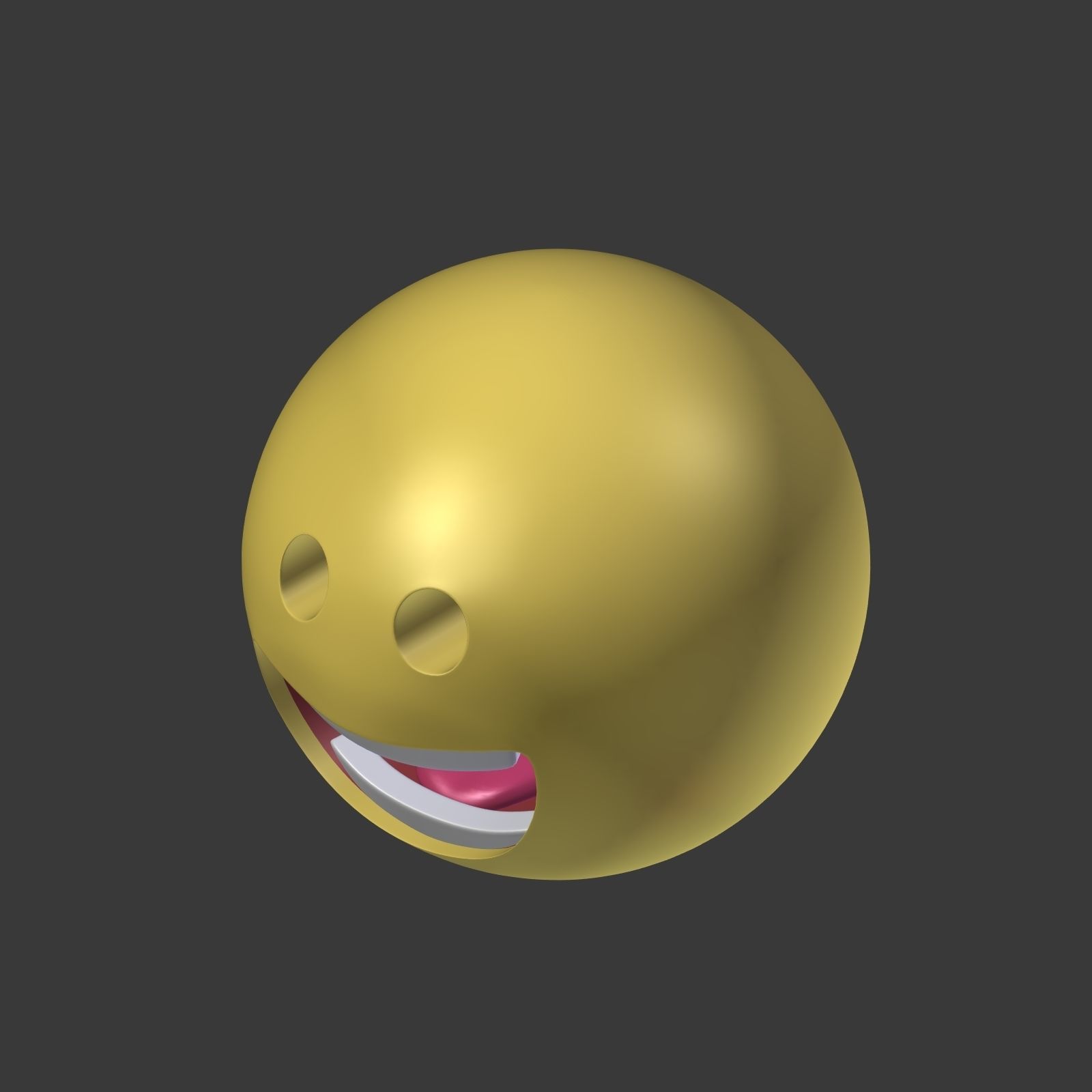 Happy Smiley Low-poly 3D model_11