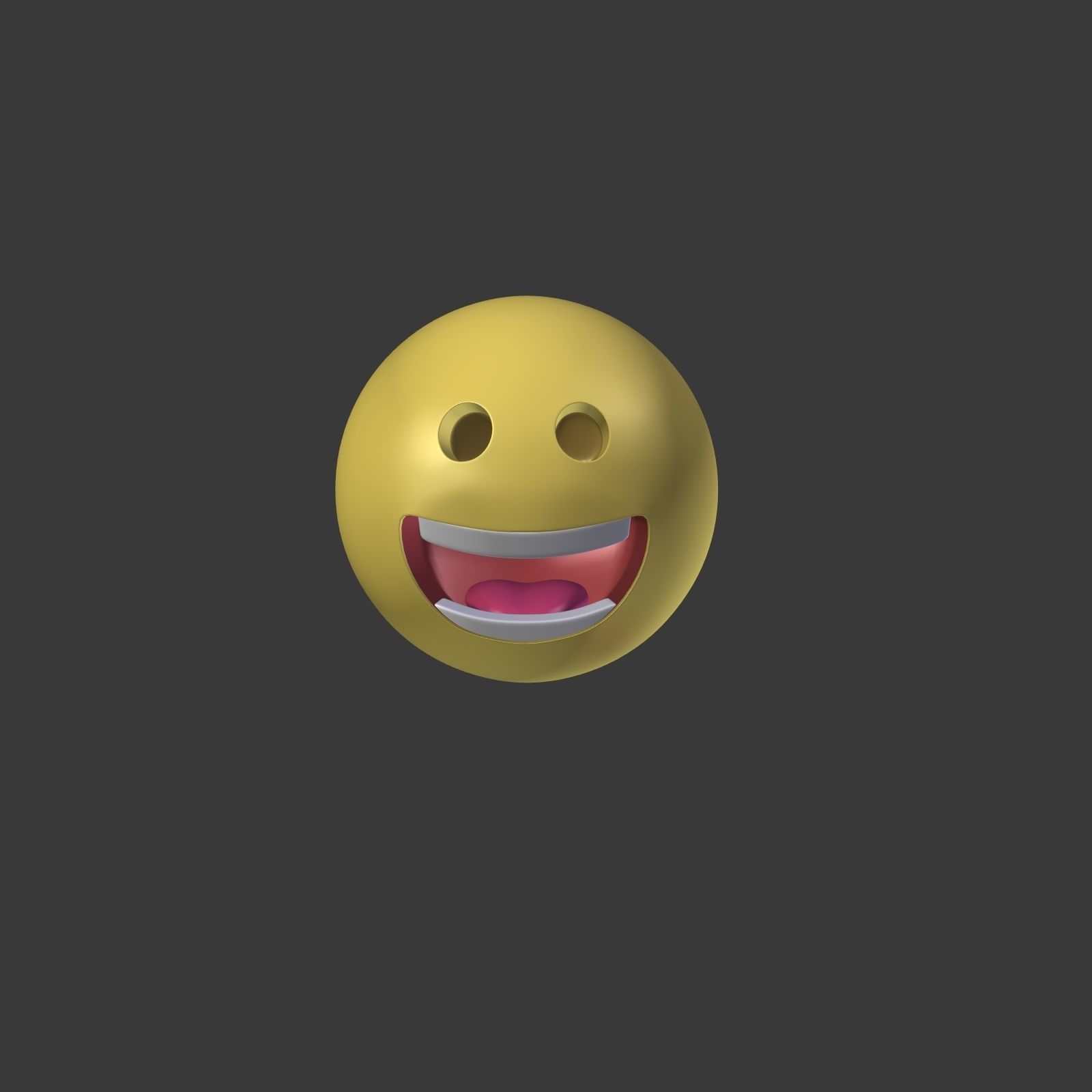 Happy Smiley Low-poly 3D model_1