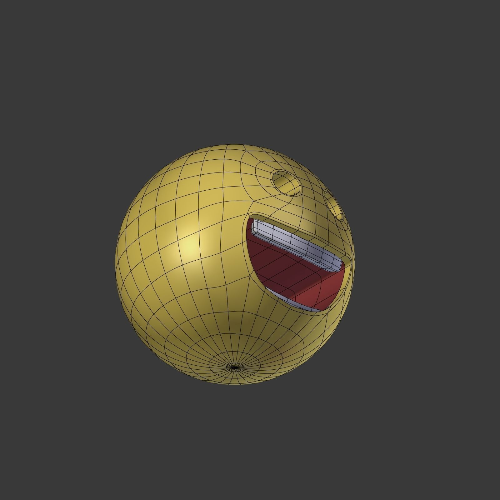 Happy Smiley Low-poly 3D model_10