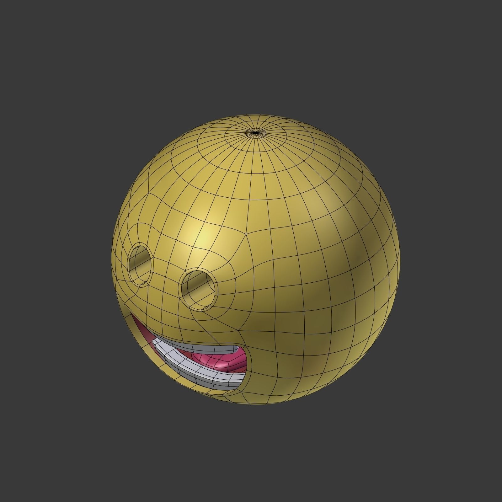 Happy Smiley Low-poly 3D model_12