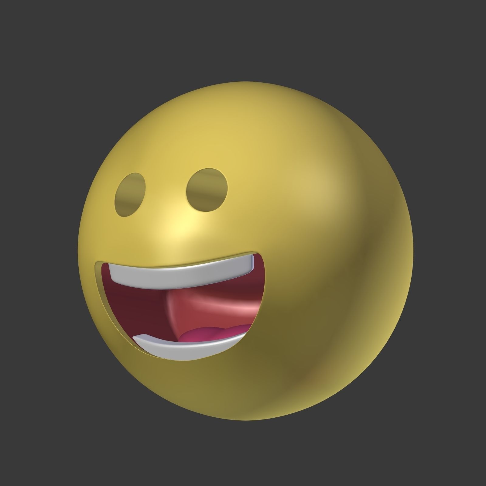 Happy Smiley Low-poly 3D model_5