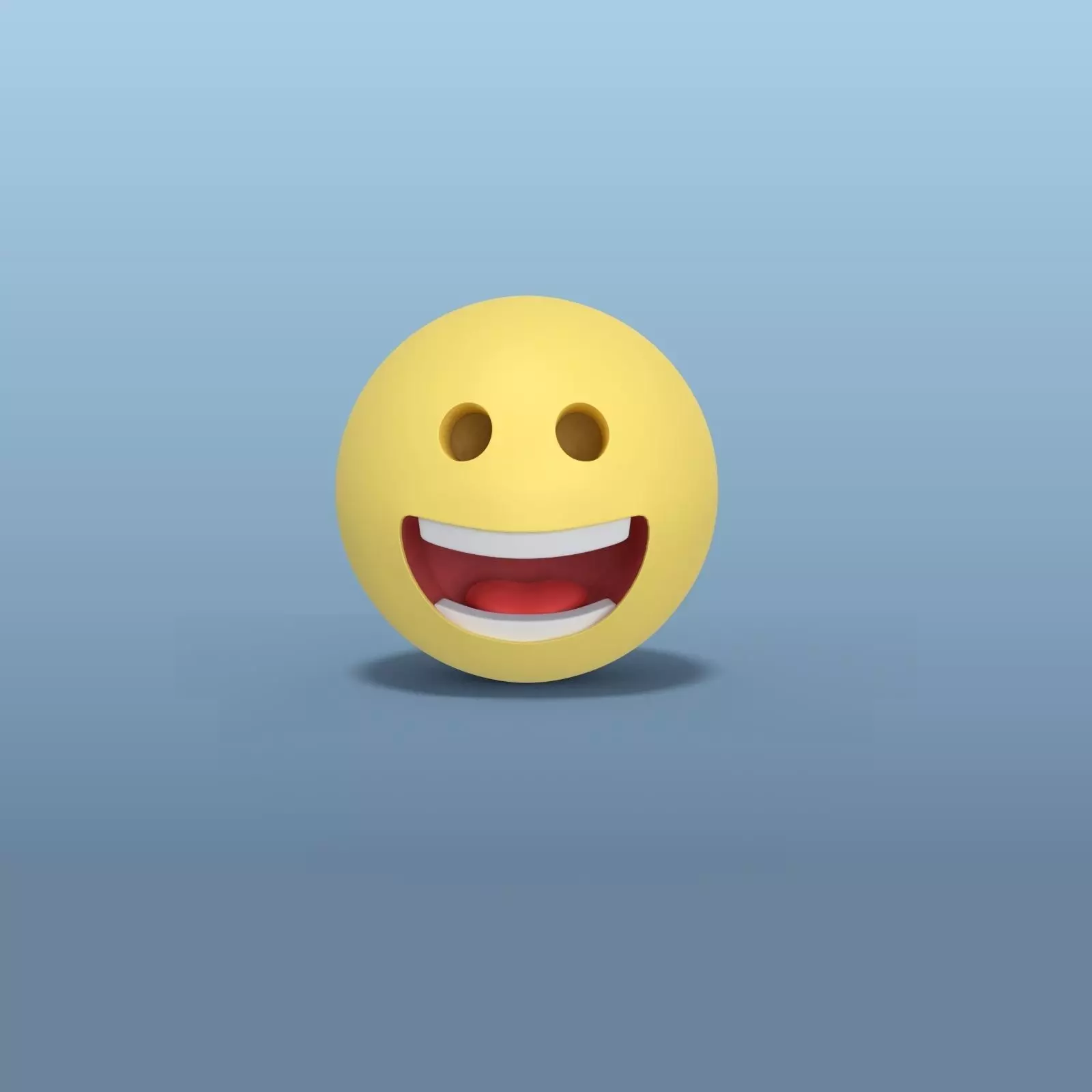 Happy Smiley Low-poly 3D model_0