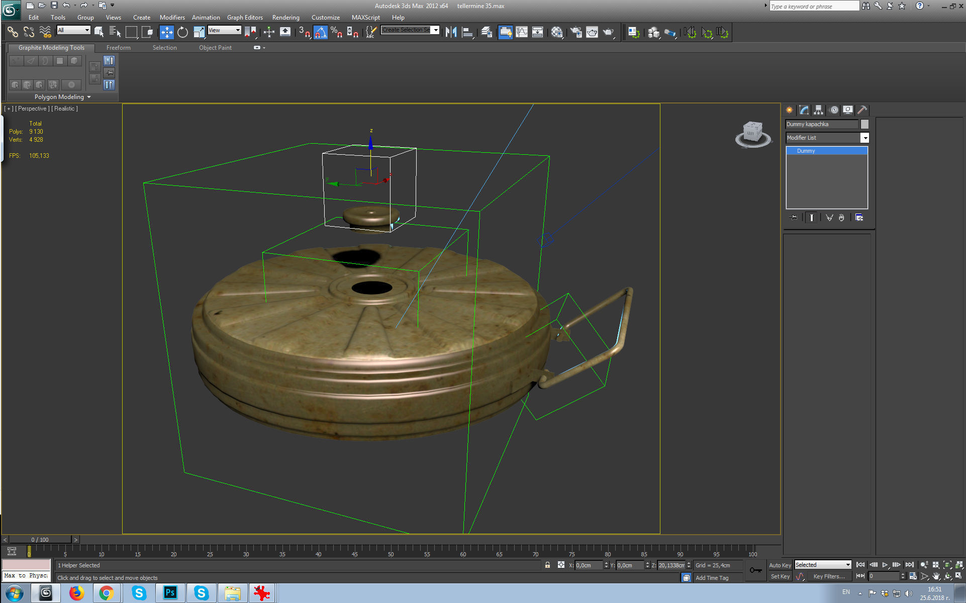 tellermine 35 Low-poly 3D model_6