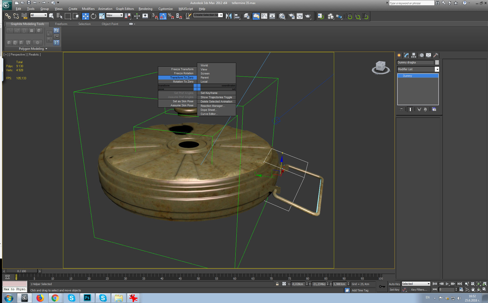 tellermine 35 Low-poly 3D model_7