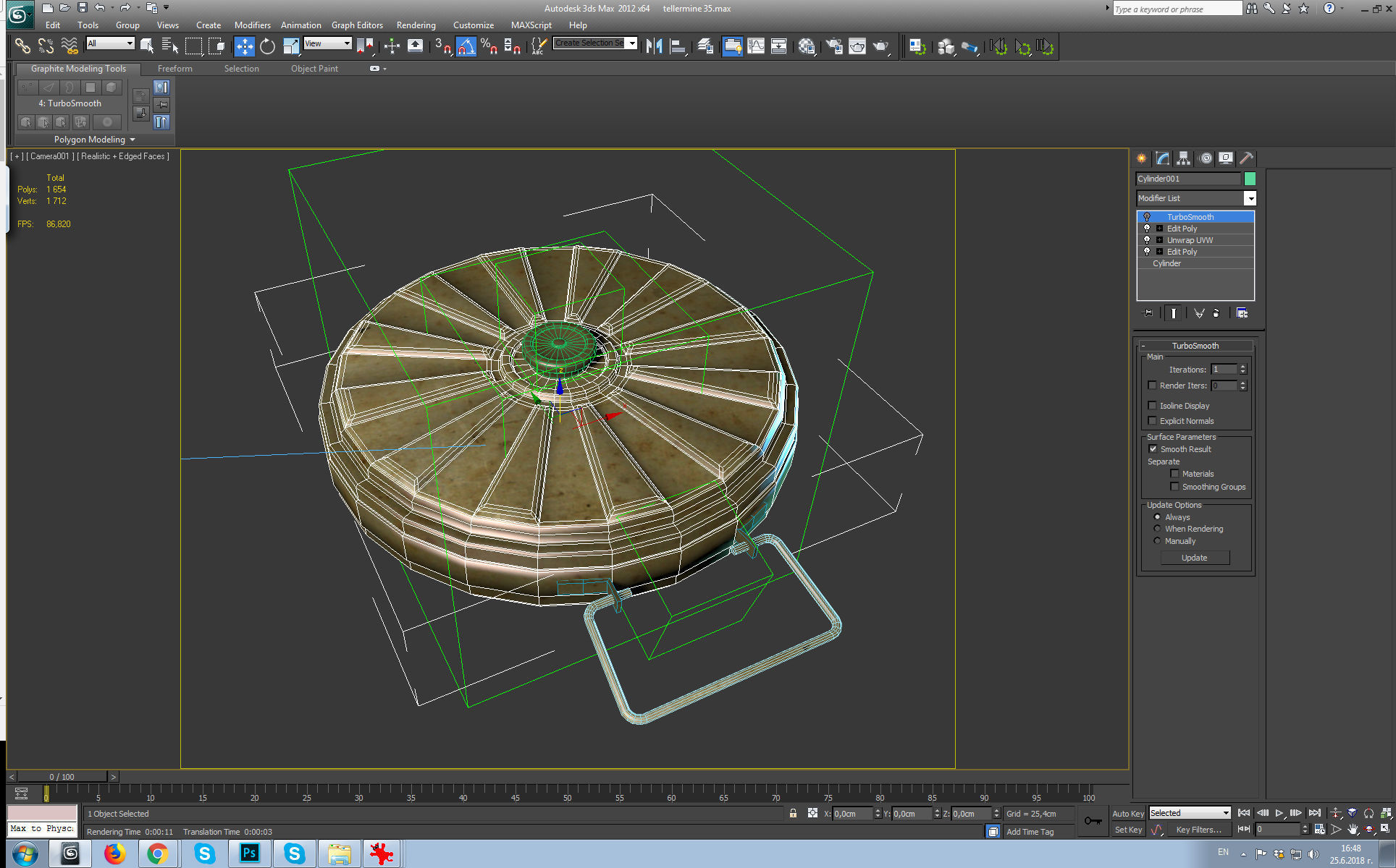 tellermine 35 Low-poly 3D model_9