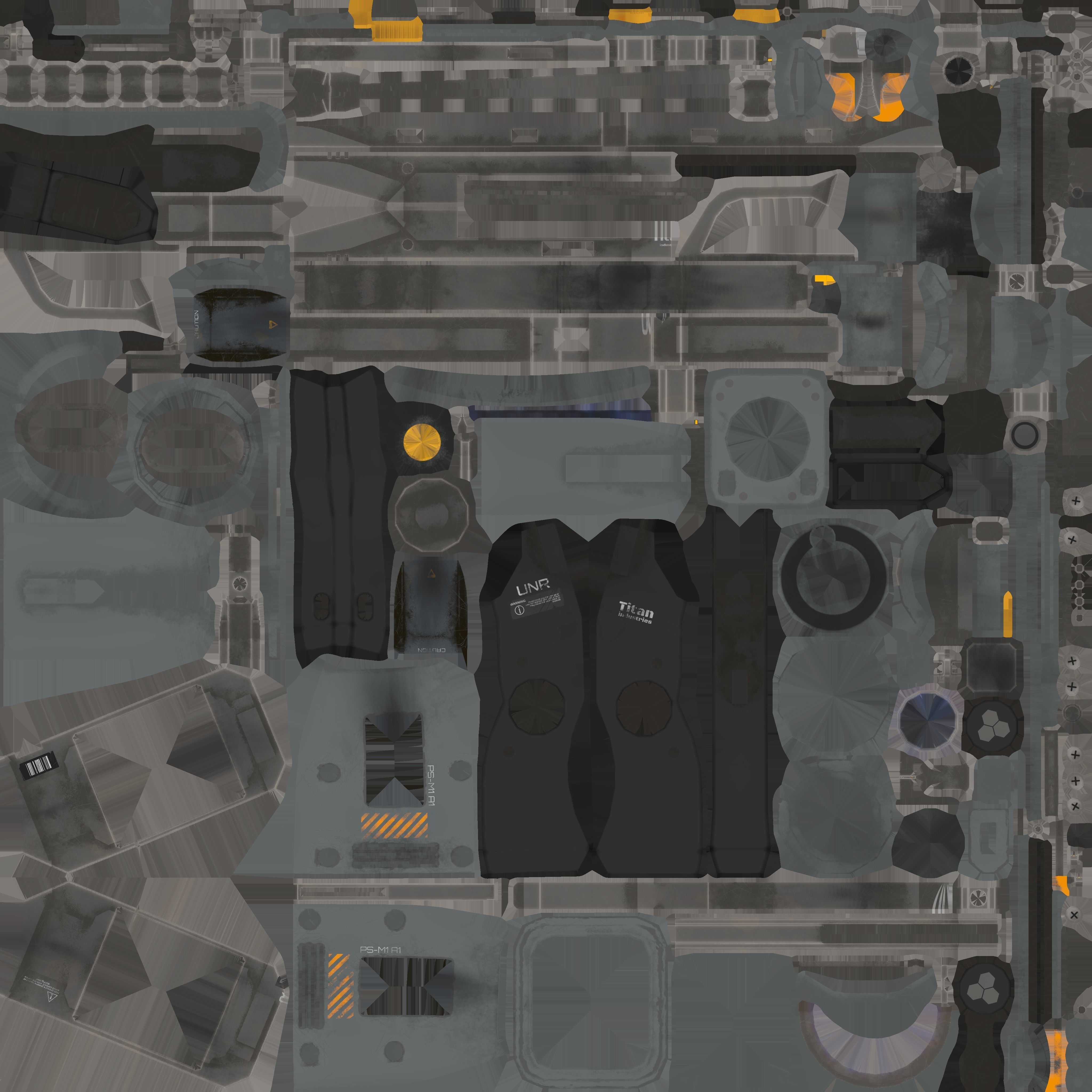 Sci-Fi Plasma Revolver FPS Low-poly 3D model_14