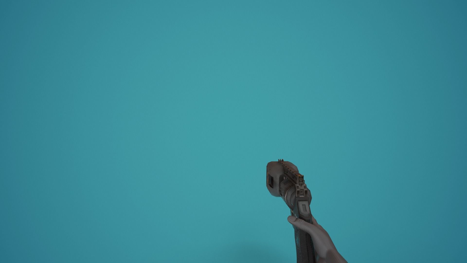 Sci-Fi Plasma Revolver FPS Low-poly 3D model_2