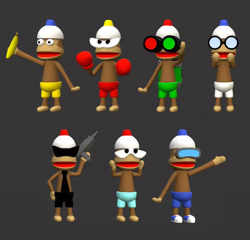 Ape Escape Monkeys 3D print model