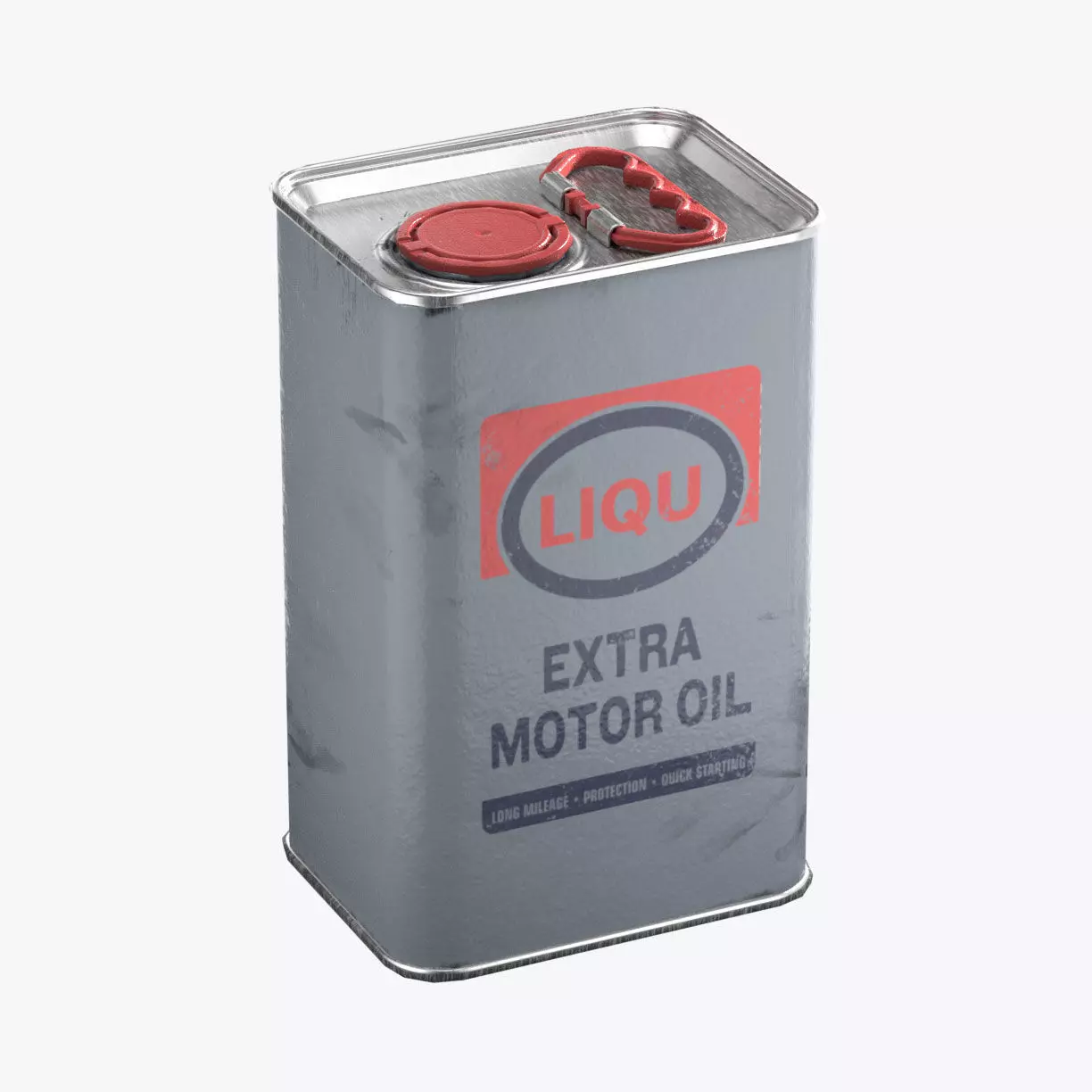 Oil Tin Can Low-poly 3D model_0