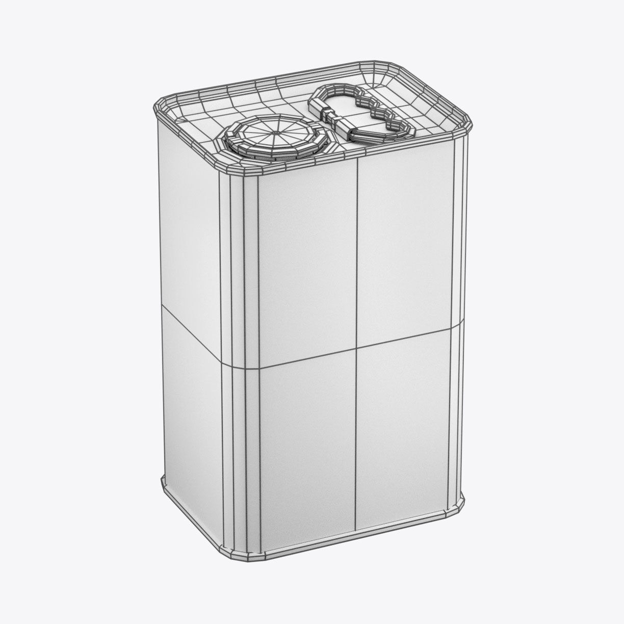 Oil Tin Can Low-poly 3D model_1