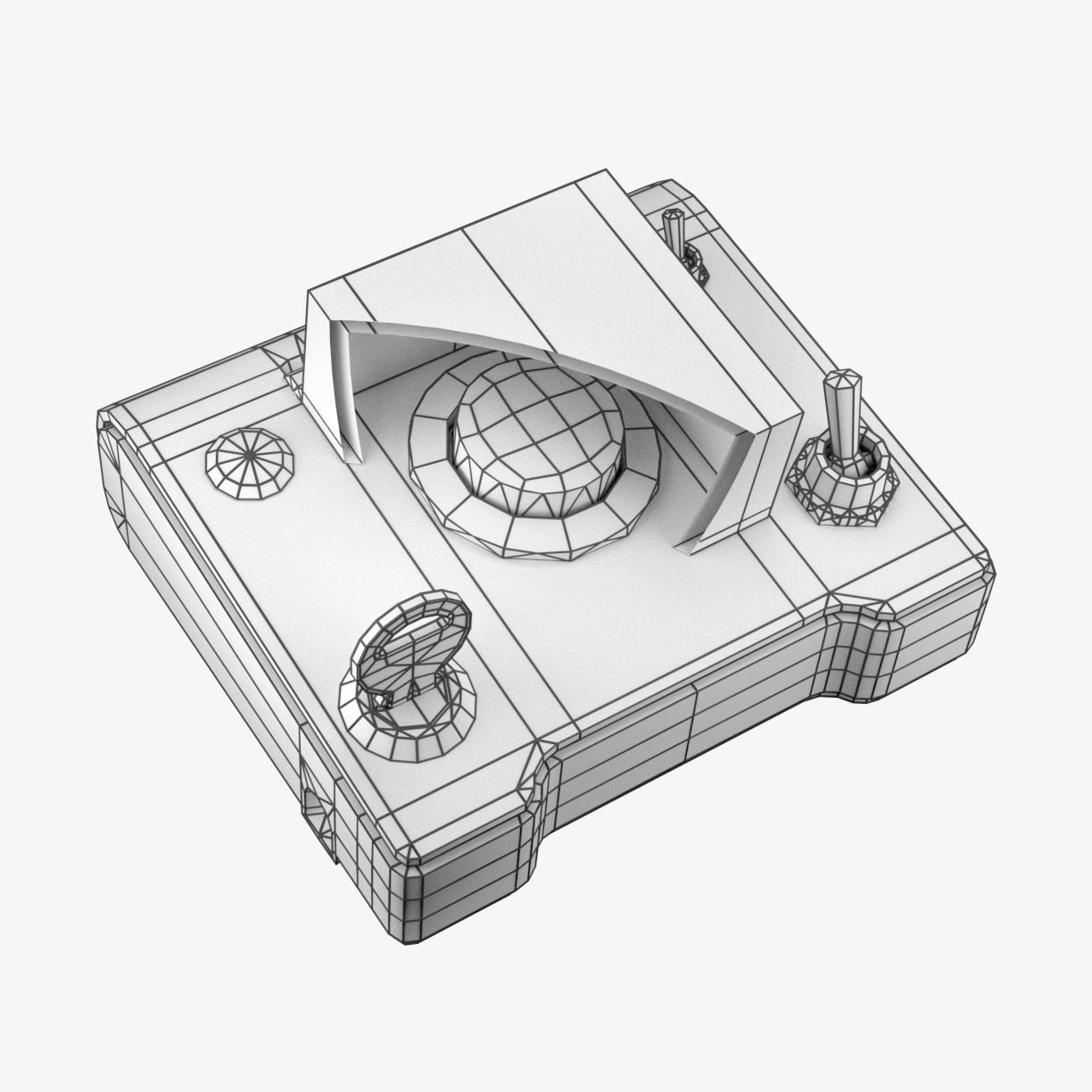 Control Panel with Bottom Low-poly 3D model_1