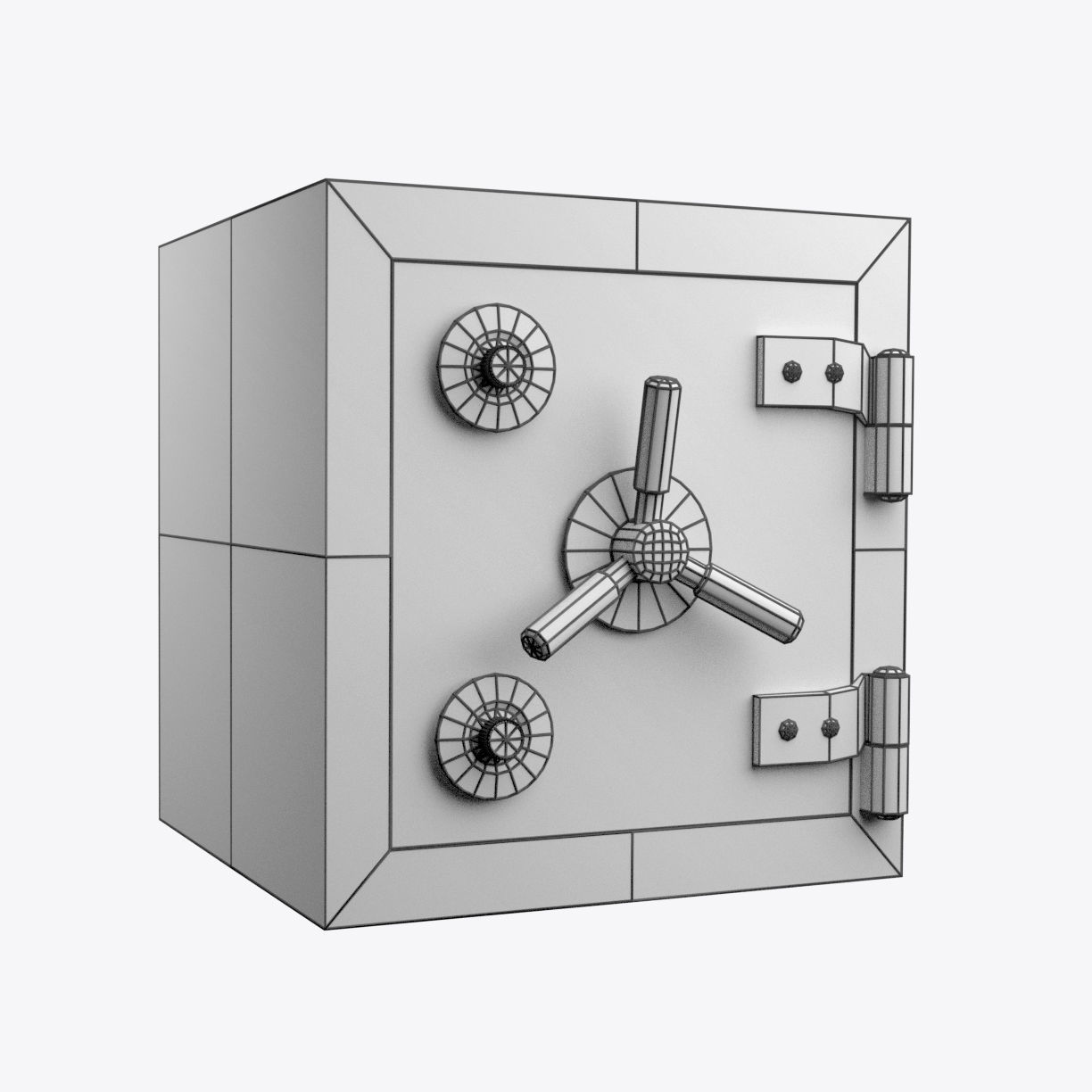 Safety  Vault Low-poly 3D model_1