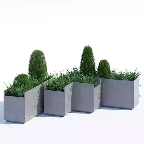 California set of concrete planters