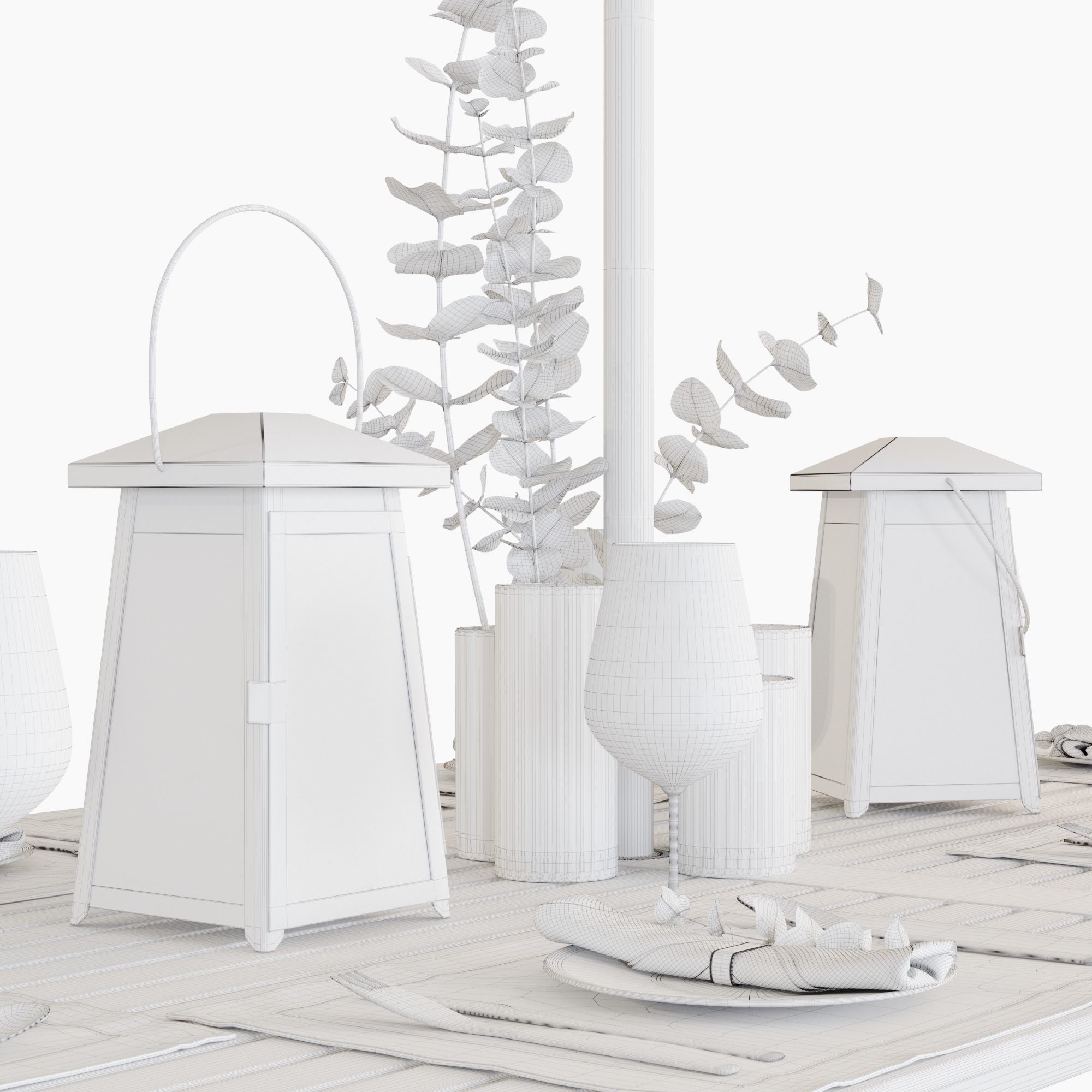 Crate and Barrel Regent Dining Set 3D model_12