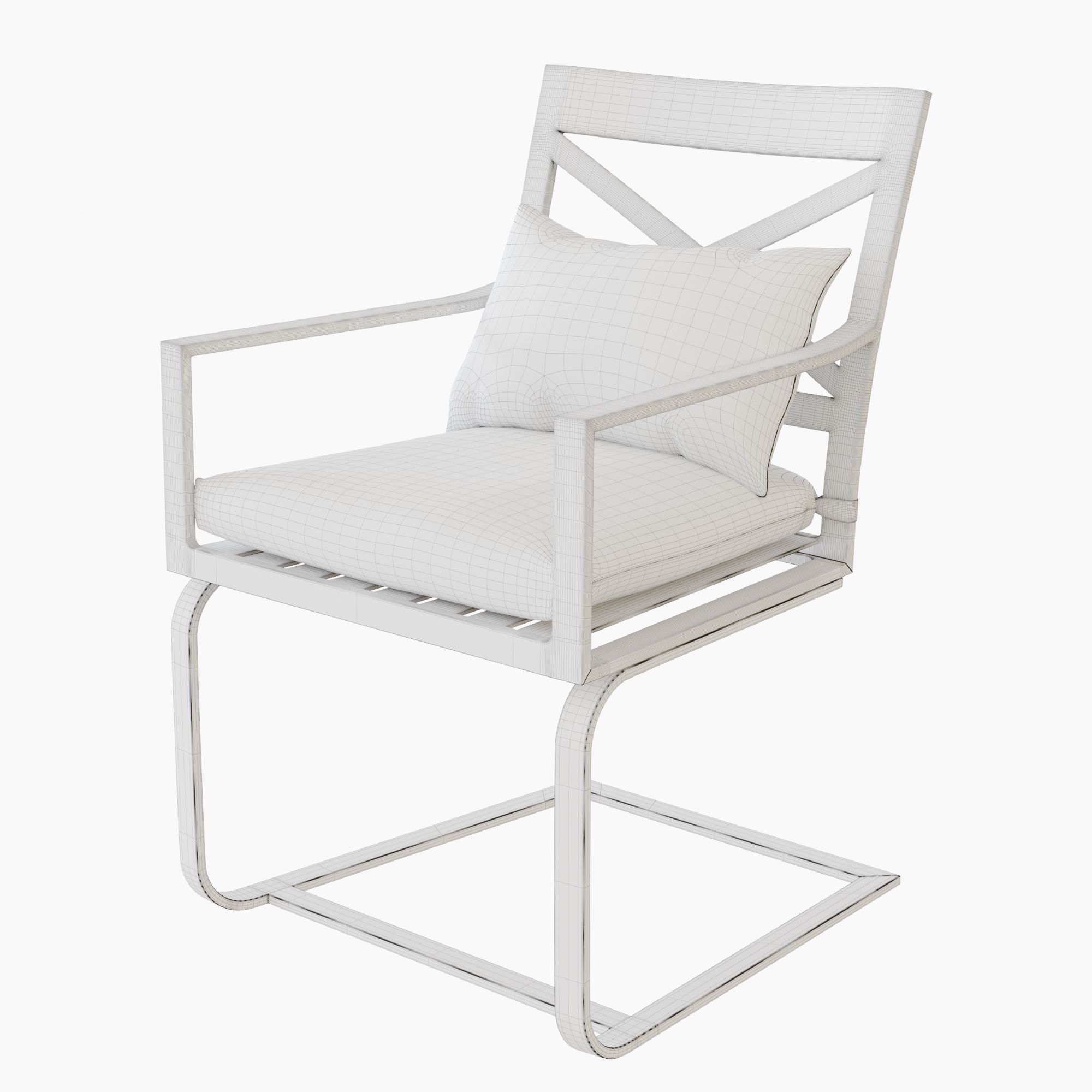 Crate and Barrel Regent Dining Set 3D model_13