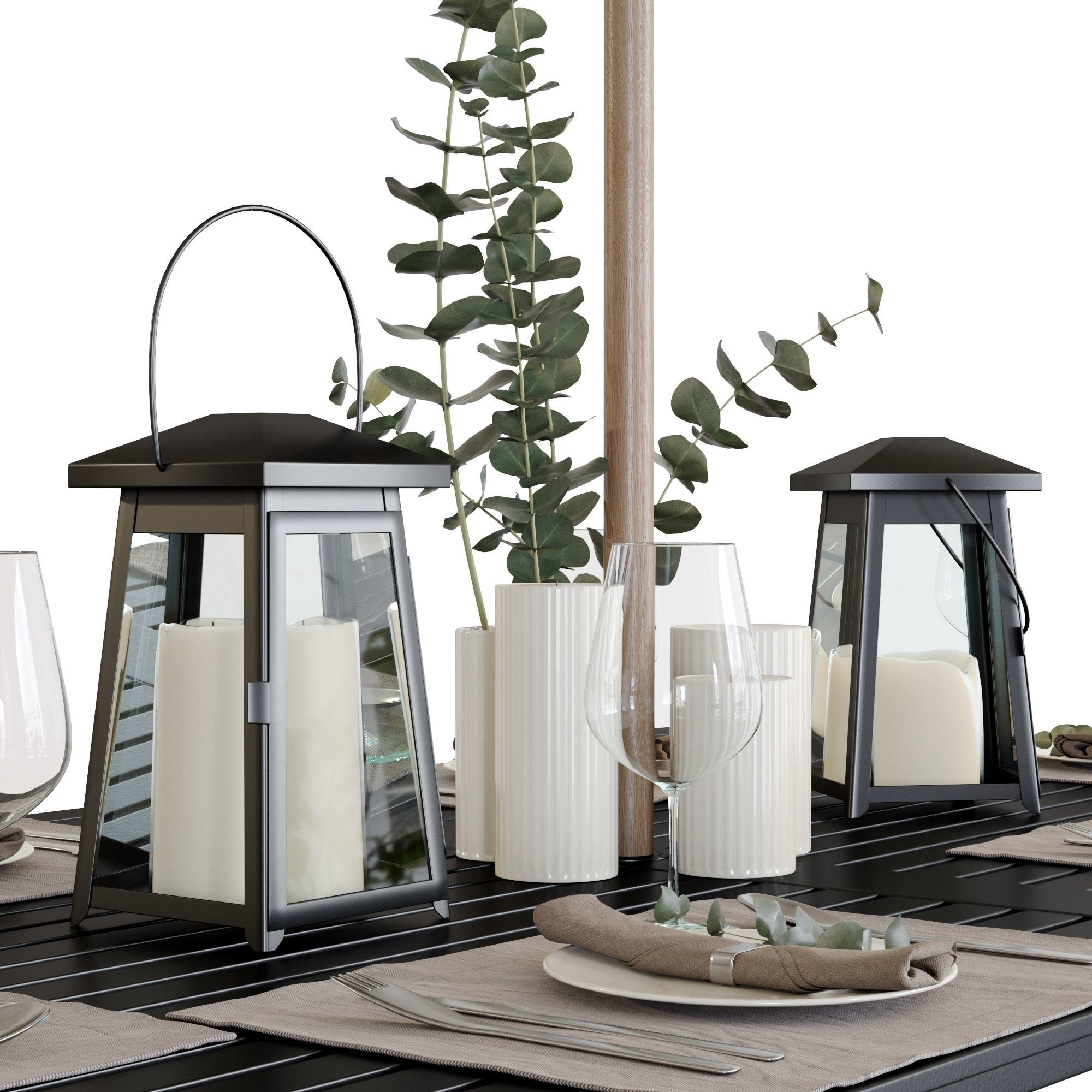 Crate and Barrel Regent Dining Set 3D model_3