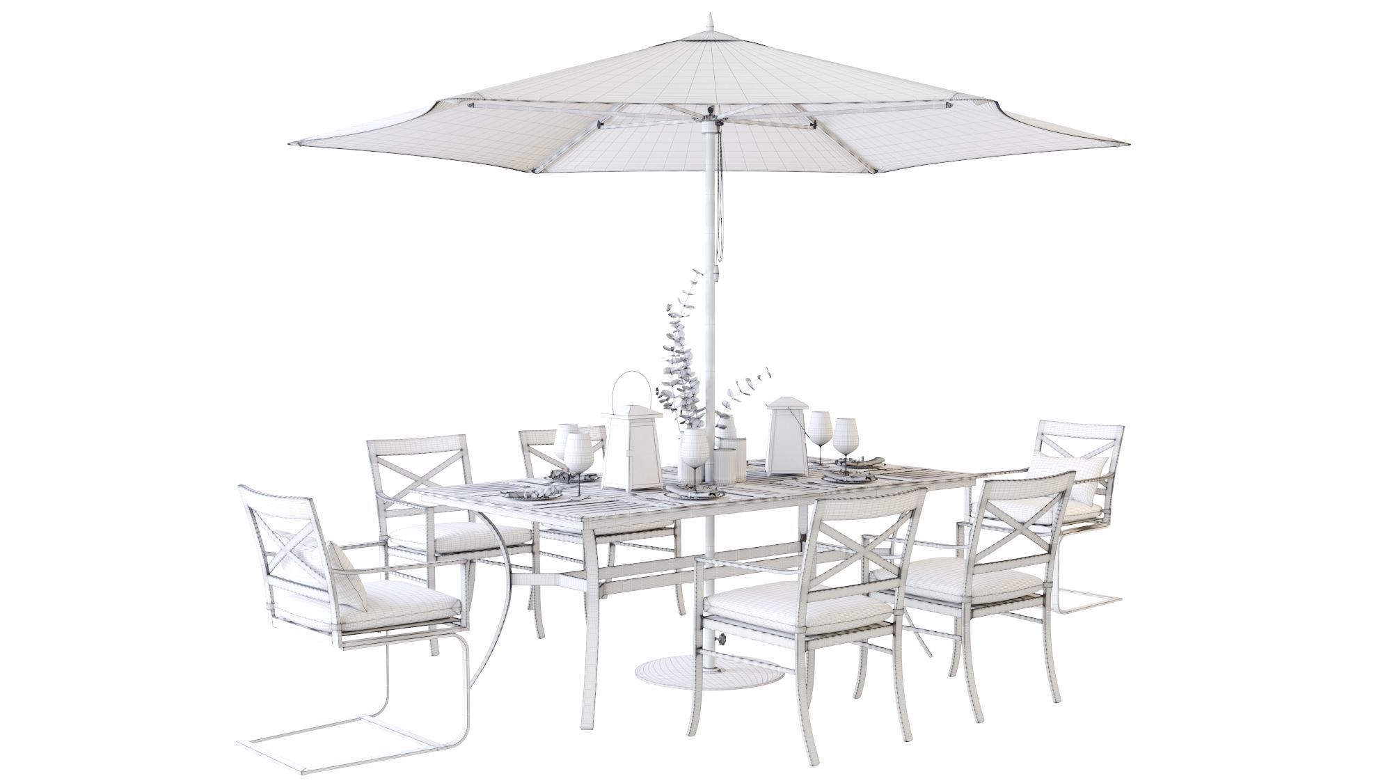 Crate and Barrel Regent Dining Set 3D model_9