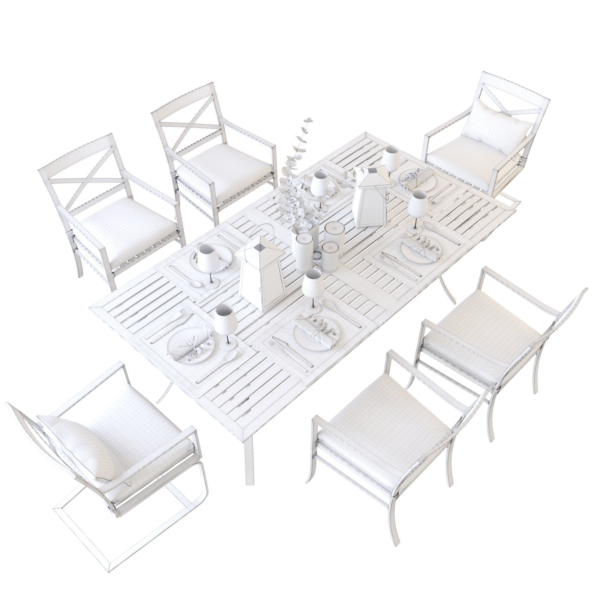 Crate and Barrel Regent Dining Set 3D model_10
