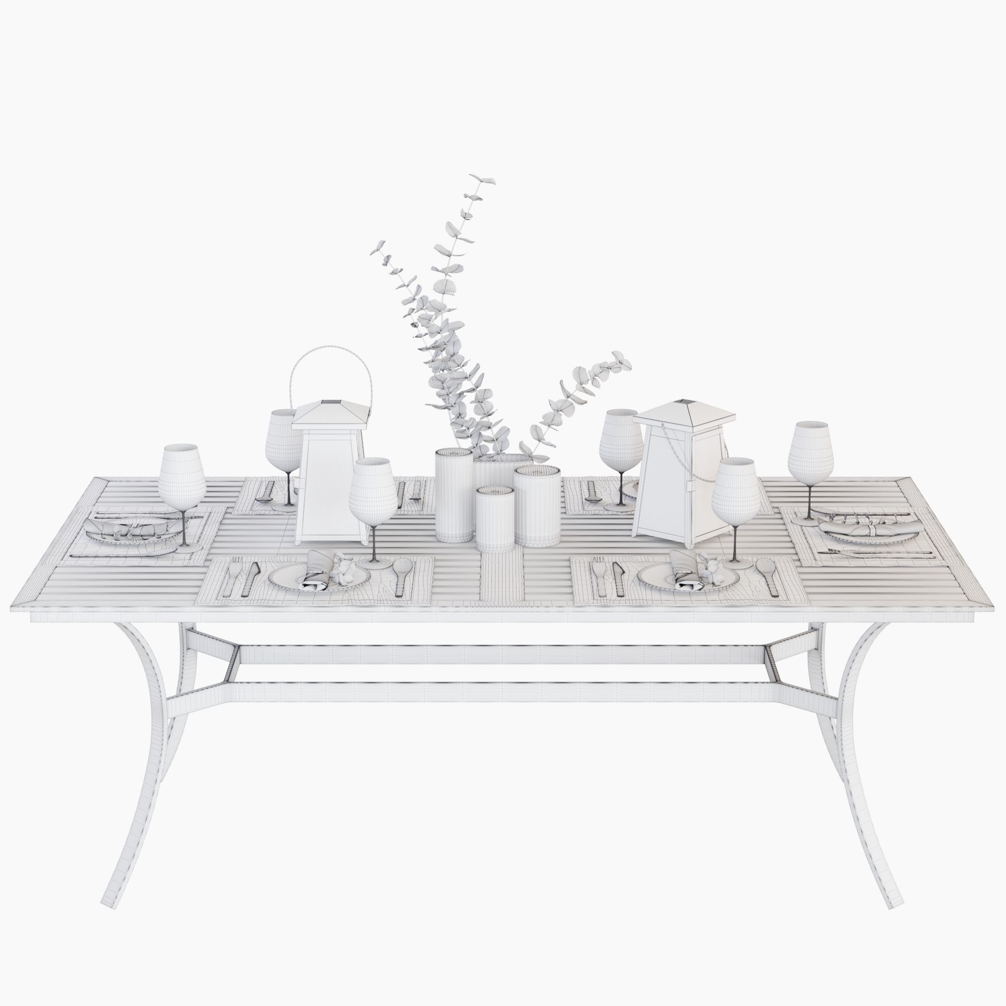 Crate and Barrel Regent Dining Set 3D model_11