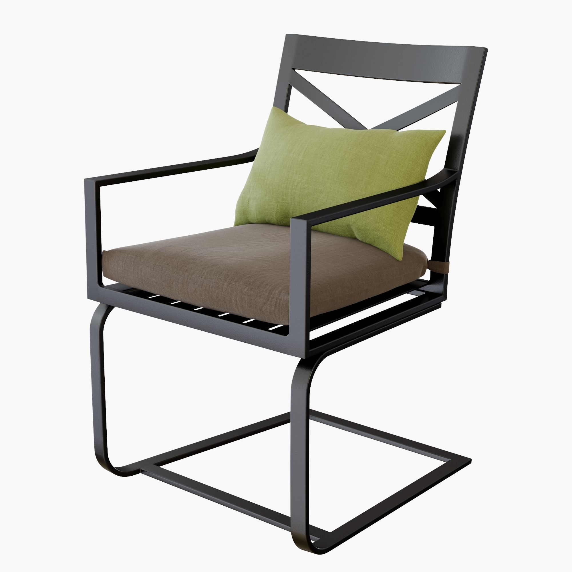 Crate and Barrel Regent Dining Set 3D model_4