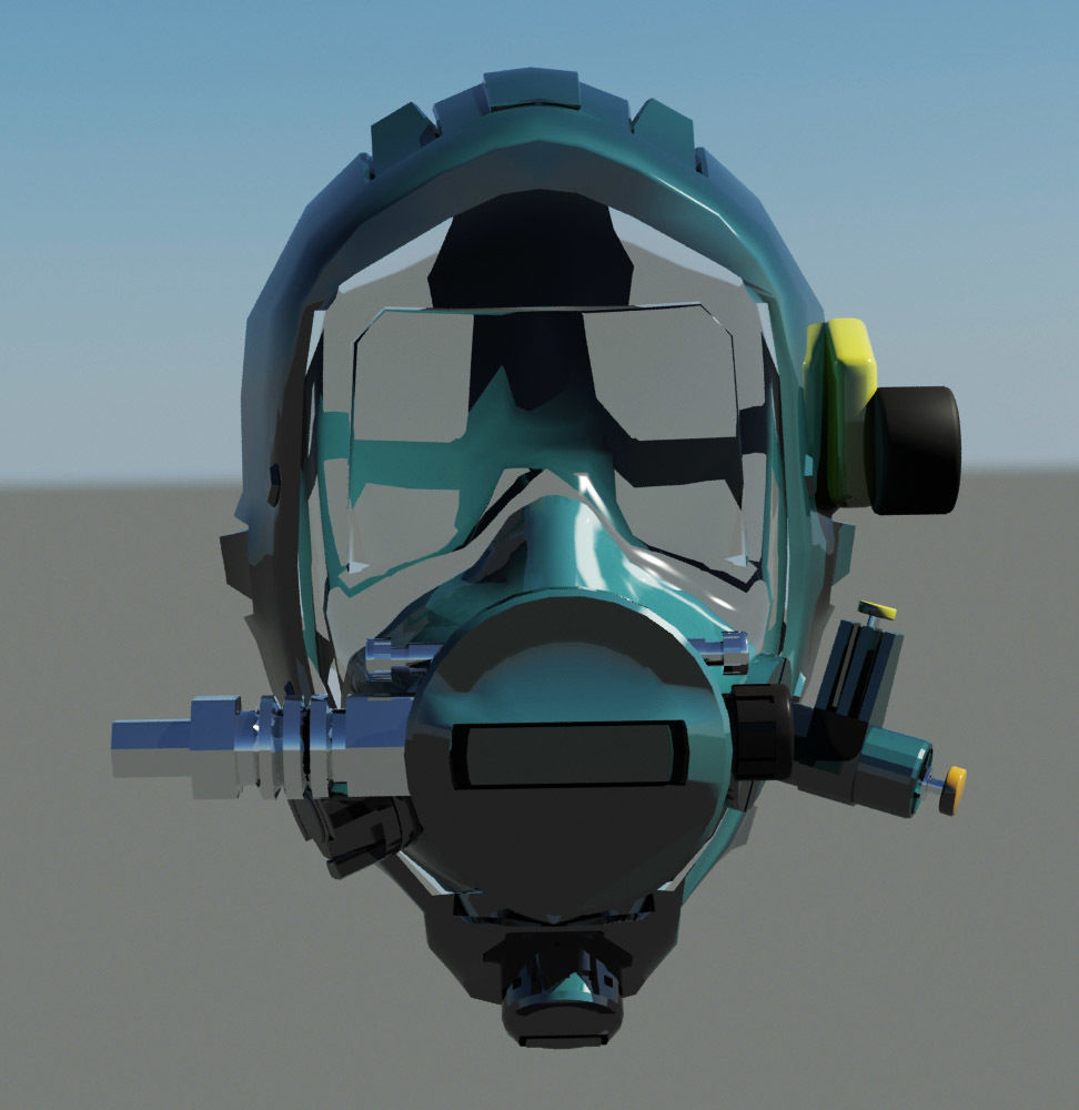 Full face diving mask Low-poly 3D model_2
