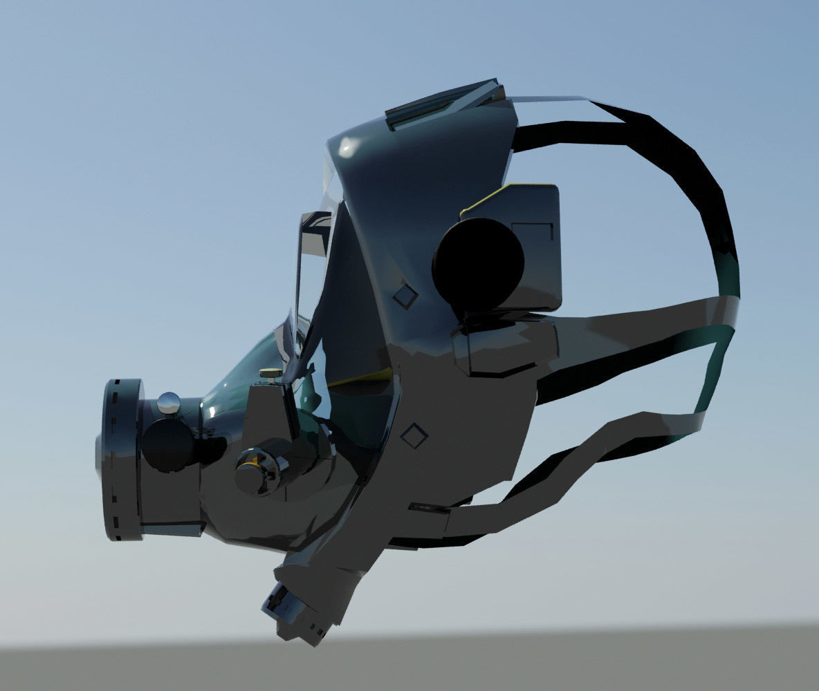 Full face diving mask Low-poly 3D model_5