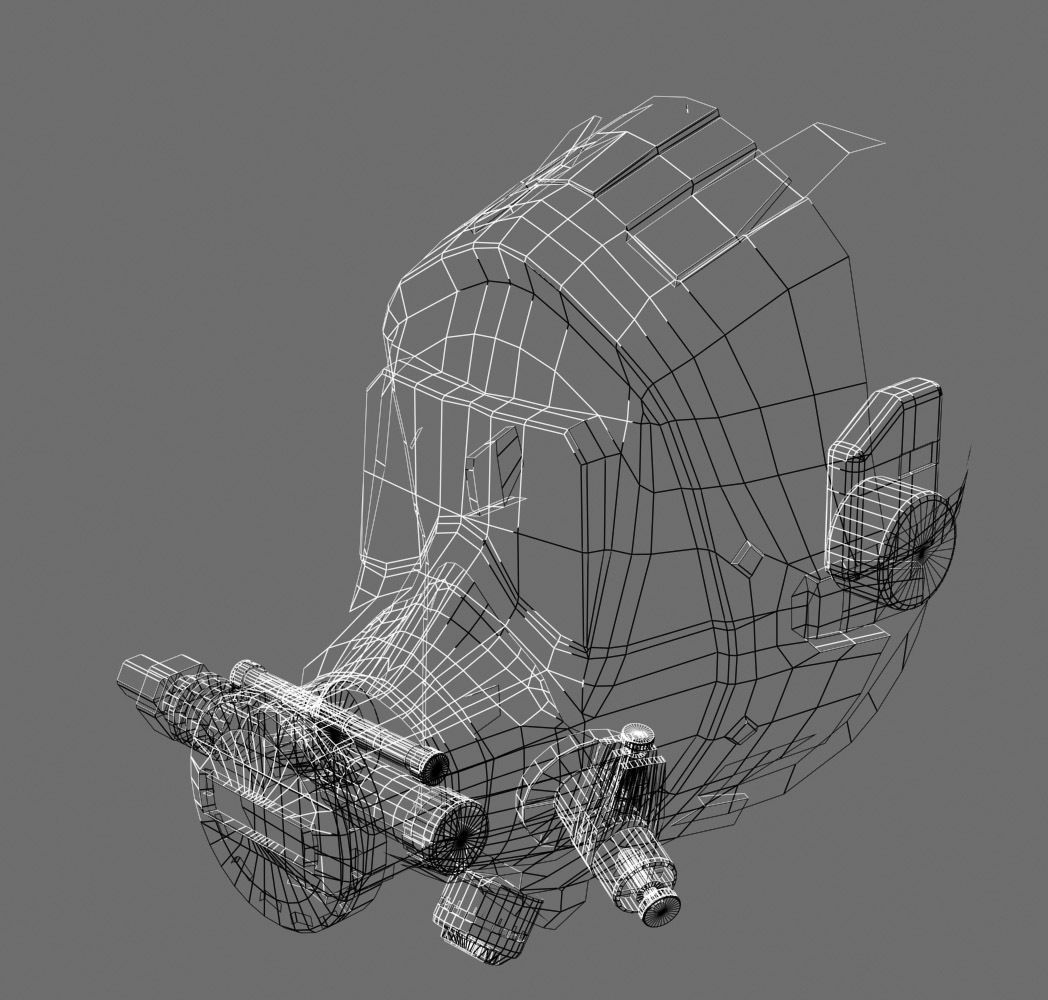 Full face diving mask Low-poly 3D model_7