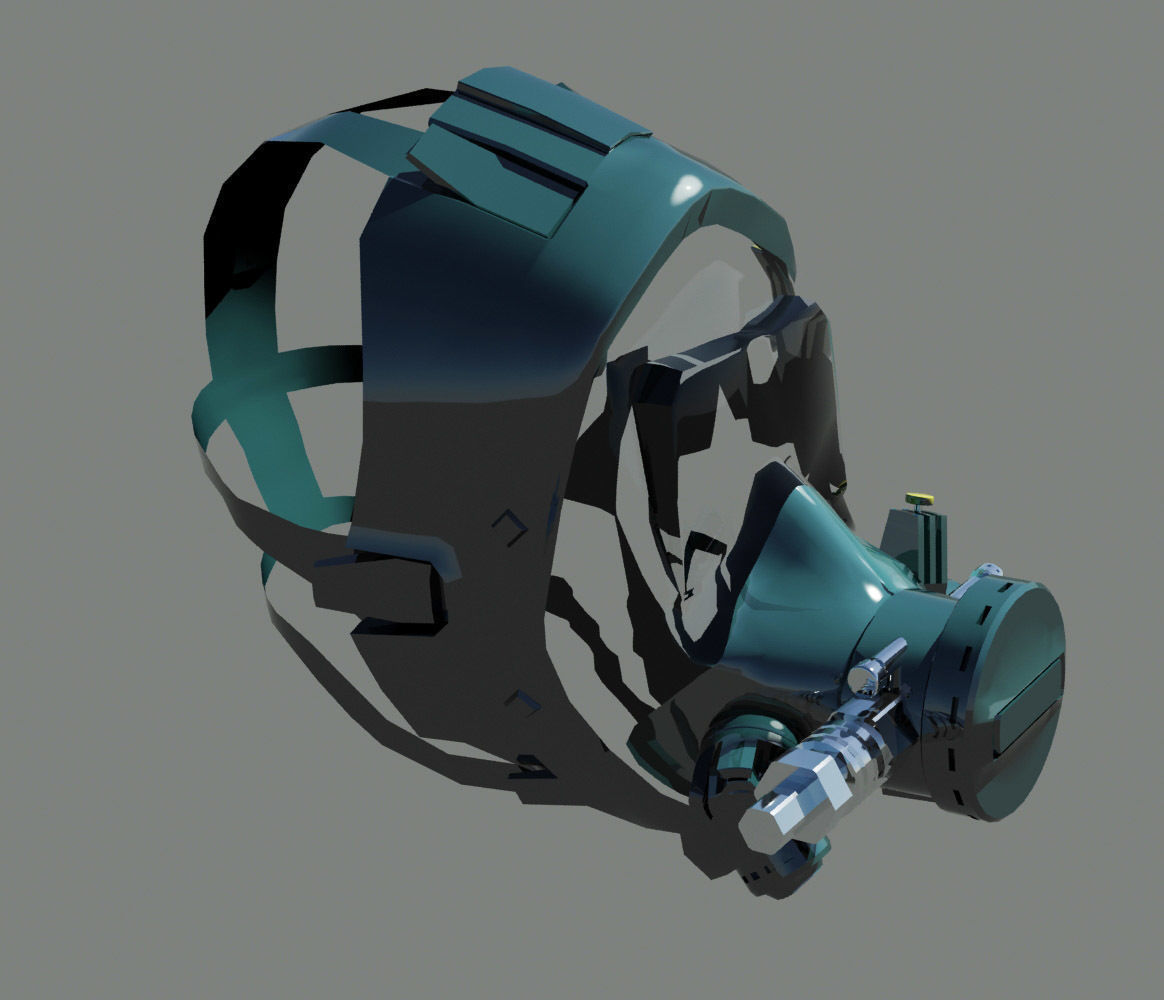Full face diving mask Low-poly 3D model_6