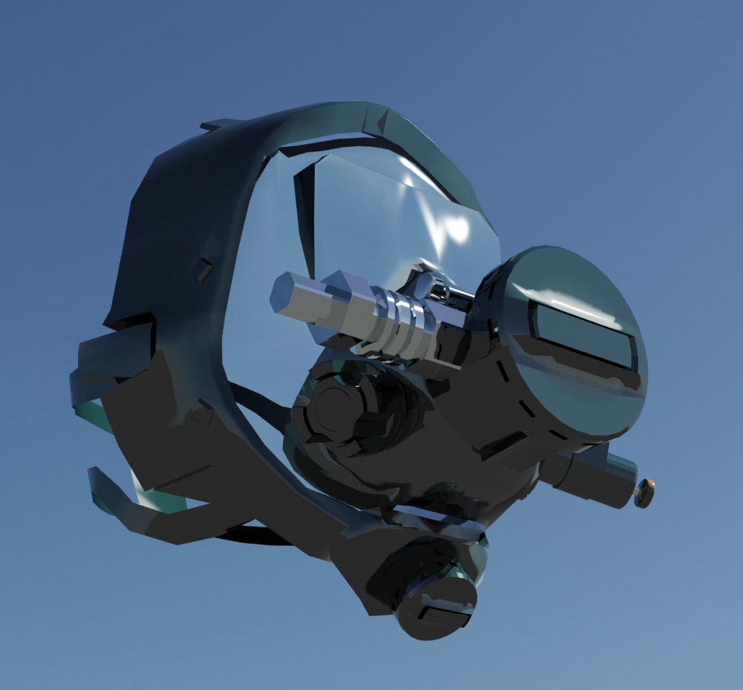 Full face diving mask Low-poly 3D model_4