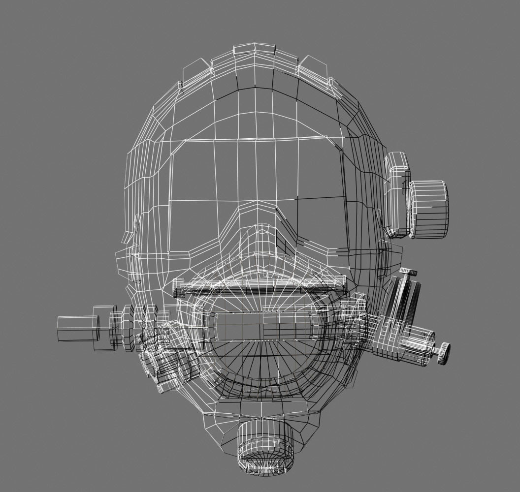 Full face diving mask Low-poly 3D model_8