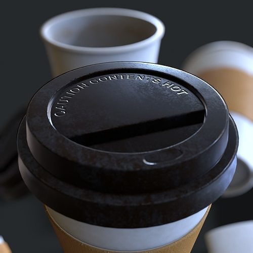 Paper coffe cup Low-poly 3D model 5