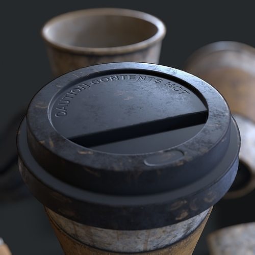 Paper coffe cup Low-poly 3D model 4