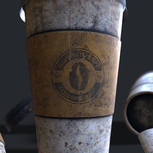 Paper coffe cup Low-poly 3D model 6