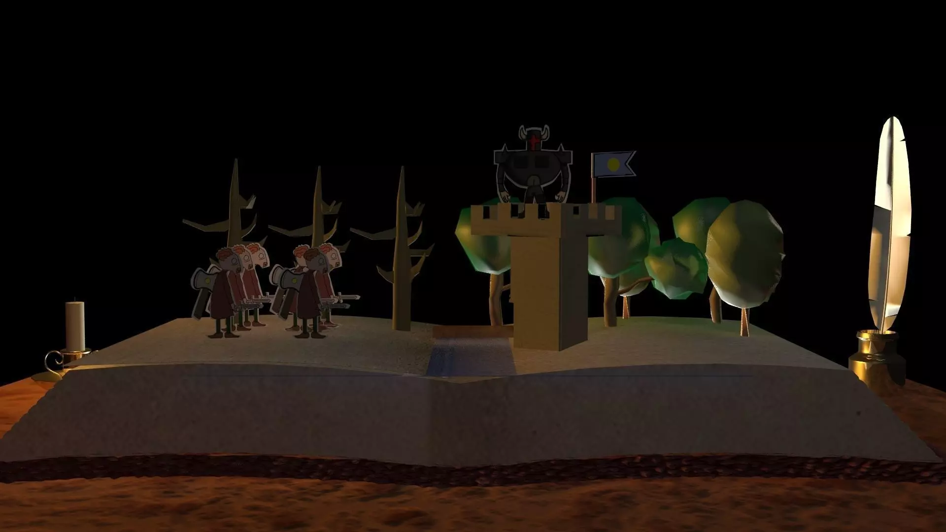 book low poly and animation Low-poly 3D model