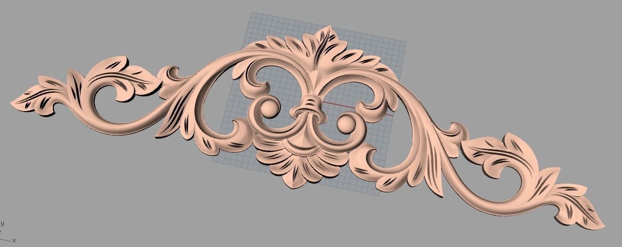 Door design 3D relief model STL format file for CNC carving E700 3D model_1