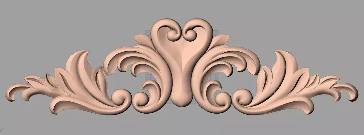 Door design 3D relief model STL format file for CNC carving E697 3D model_0