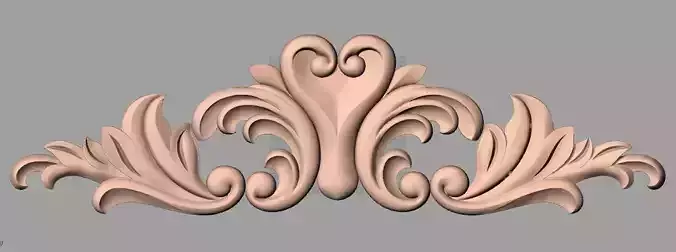 Door design 3D relief model STL format file for CNC carving E697 3D model