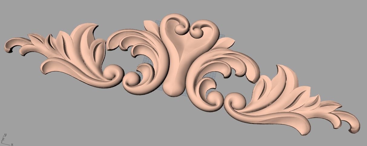 Door design 3D relief model STL format file for CNC carving E697 3D model_1
