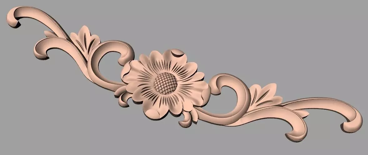 Door design 3D relief model STL format file for CNC carving E696 3D model_0