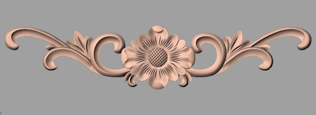 Door design 3D relief model STL format file for CNC carving E696 3D model_1