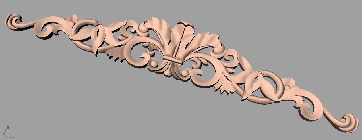 Door design 3D relief model STL format file for CNC carving E694 3D model_1