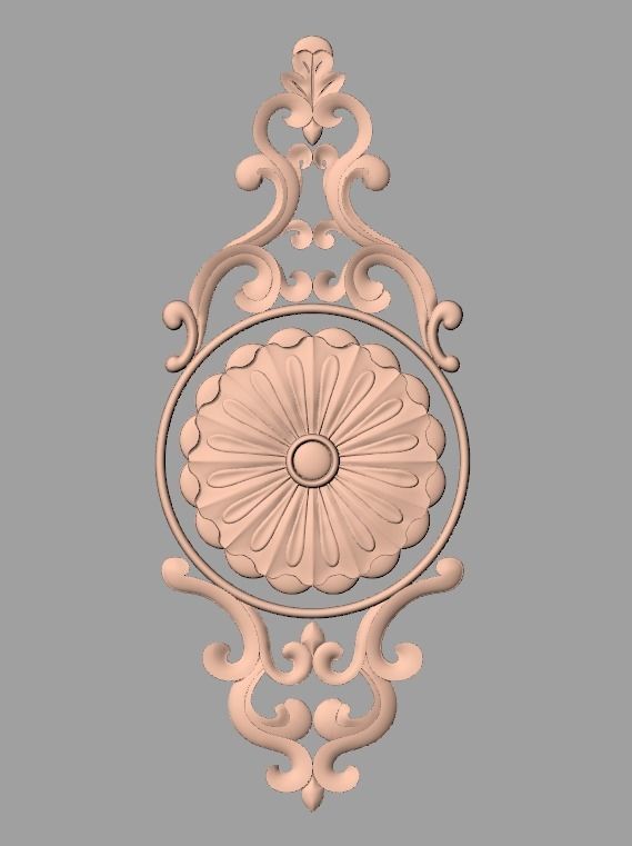 Door design 3D relief model STL format file for CNC carving E693 3D model_1