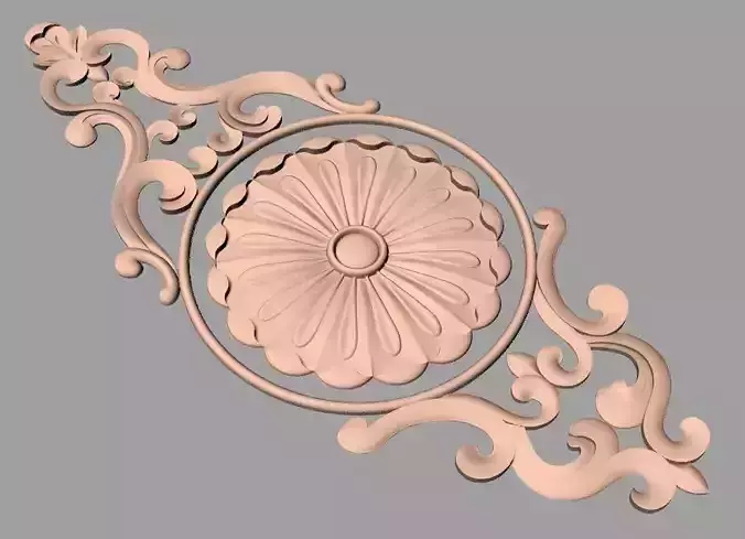Door design 3D relief model STL format file for CNC carving E693 3D model